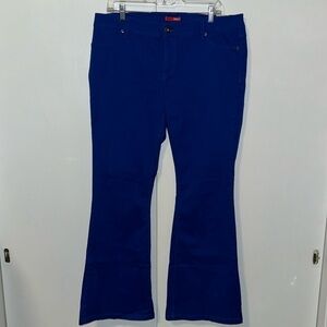 Bongo Electric Blue Stretch Cotton Flare Pants w Jeans Styling Women’s Size 17